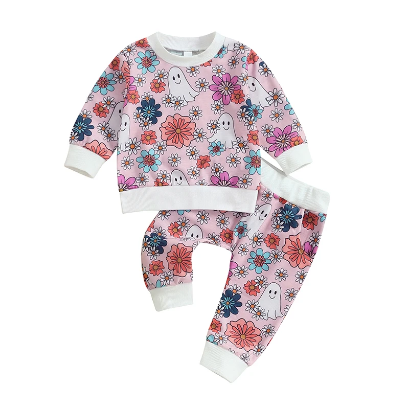

ZZLBUF Toddler Baby Boy Halloween Outfits Cute Pumpkin Sweatshirt Top and Pant Set Long Sleeve Clothes