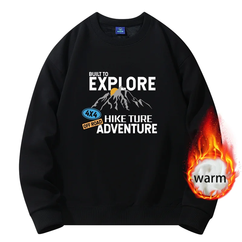 

Winter Clothes for Men Round Neck Sweater Cotton Loose Plush Harajuku Top New 2023 Graphic Sweatshirts Designer Clothes Men