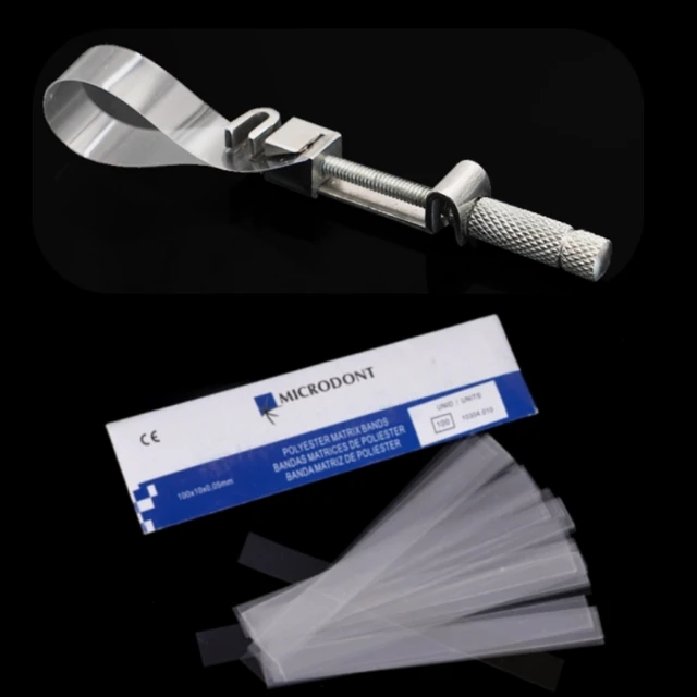 Dental Polyester Matrix Bands Stainless Steel Matrix Retainer Clear Matrices Strips Fit Filling Decayed Tooth Dentist Consumable