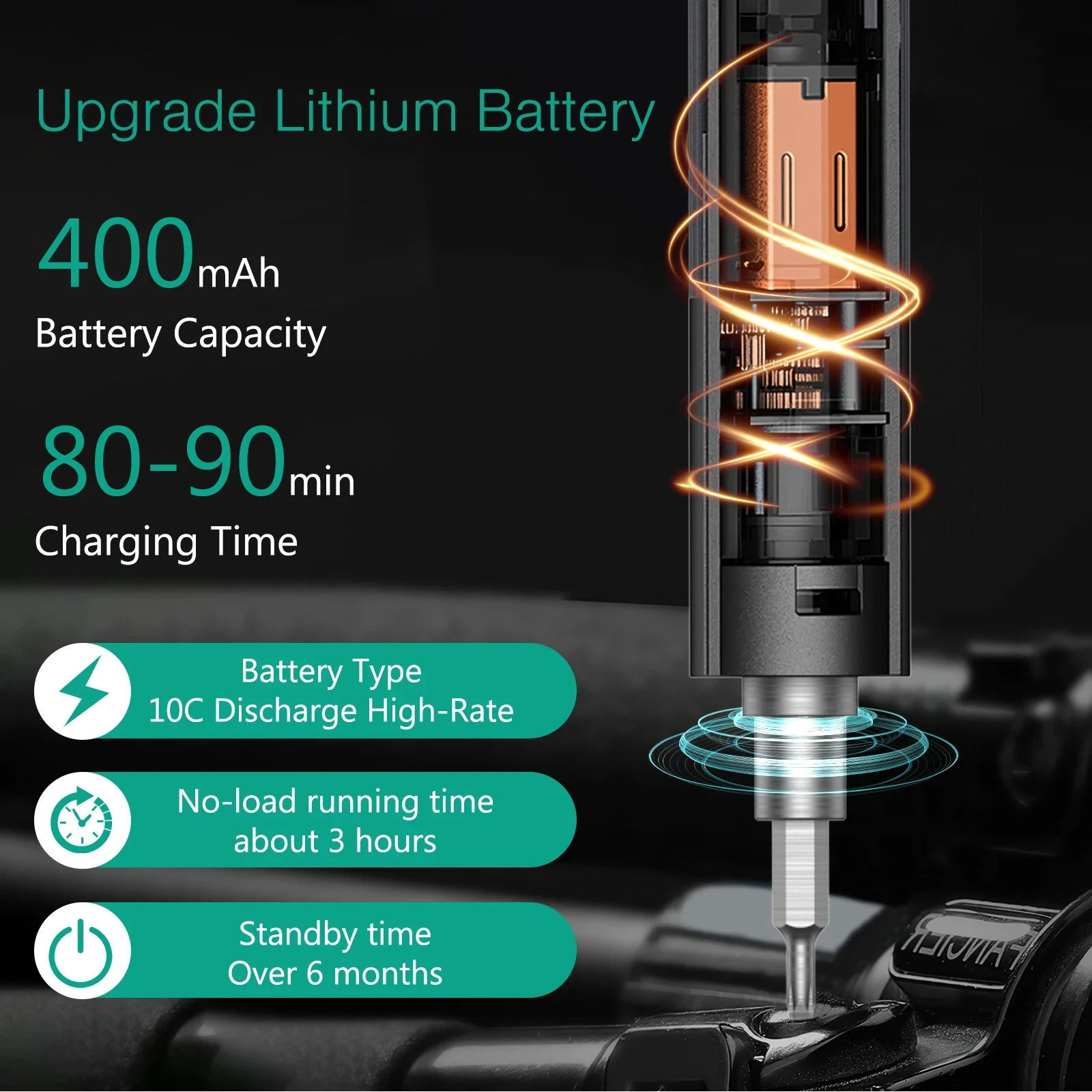 50 in 1 Precision Electric Screwdriver Set with 3-Speed Torque Adjustable Magnetic Phillips Torx Bits for iPhone Laptop Watch PC 5