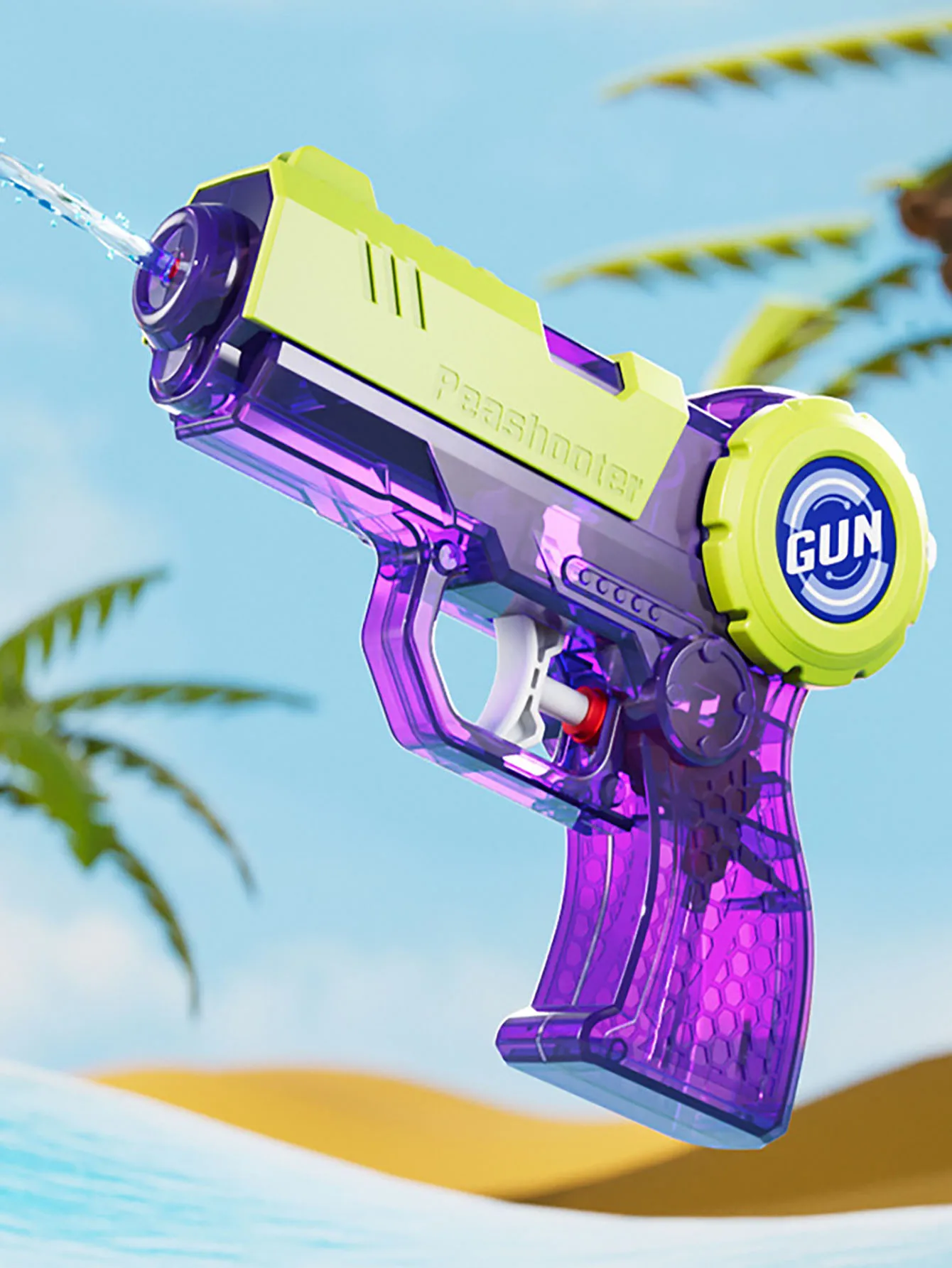 1pc Press back to chamber transparent water gun toy summer outdoor interactive beach water battle children water spray gun 5