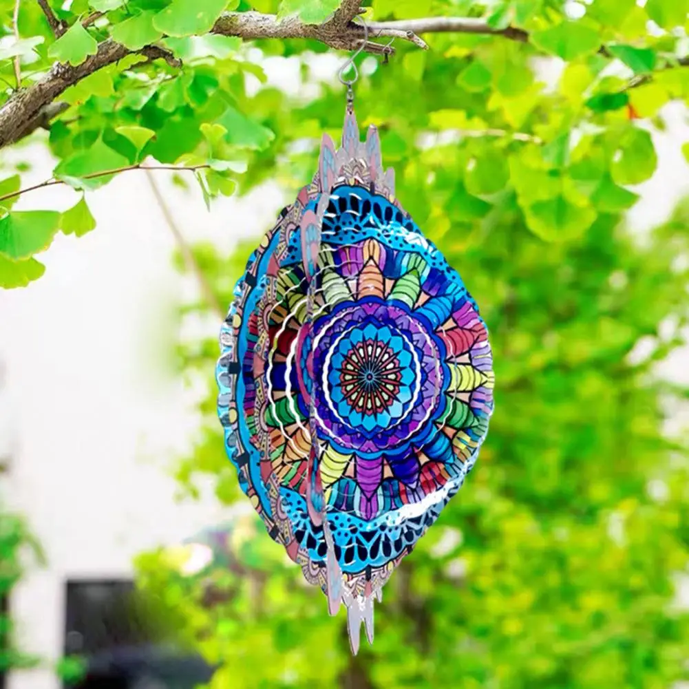 

Устойчивый к атмосферным воздействиям ветряной Спиннер красочный металлический ветряной колокольчик яркий 3d Цветочный Спиннер для сада крыльца окна улицы