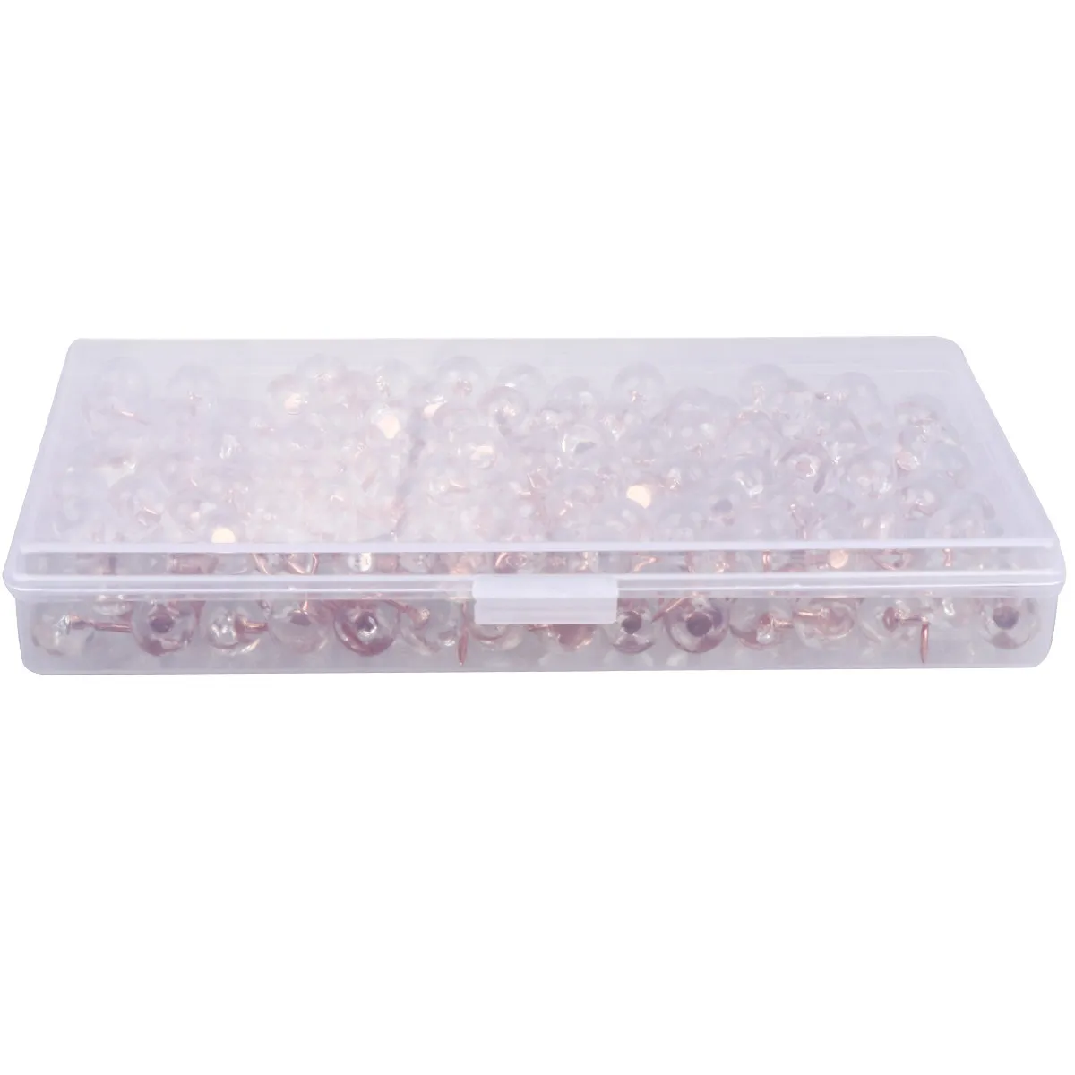 200개 투명 푸시핀 프리미엄 플라스틱 지도핀, 무딘 스테인리스 스틸 팁 포함, 세계 여행 지도, 유럽, 미국, 가정용