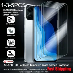 Premium Tempered Glass Screen Protector - Pack of 1 - 3 - 5 Pieces for 5PCS (For Redmi 10C)