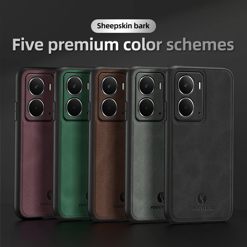 Matte Plain Leather Case with Built-in Car Mount Holder Cover