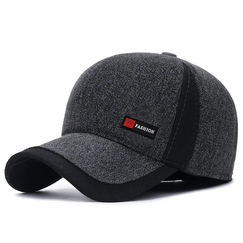 Baseball Cap Baseball Caps Hats Winter Dad Men's Baseball Cap Thicken Cotton Warm Snapback Caps for Men Windproof Ear Protection With Earflap Hat