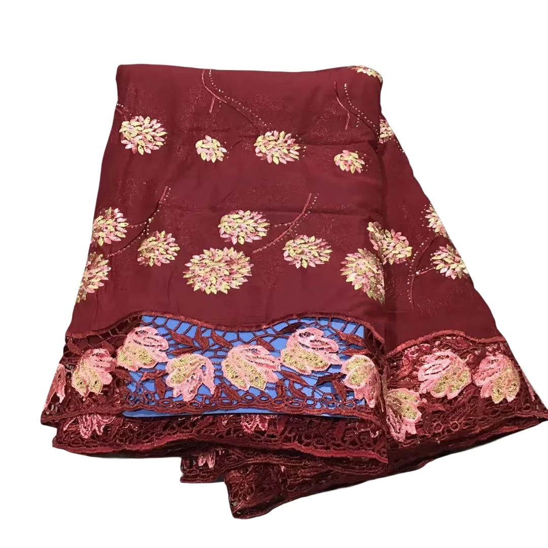 

Новая искусственная ткань 2024, Высококачественная африканская кружевная ткань с вышивкой в нигерийском стиле для женского платья KPL2321