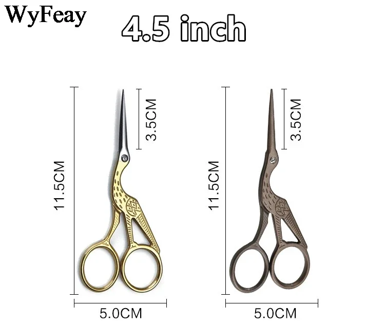 3.5" 4.5" Crane Cross Stitch Retro Classic Vintage Antique Embroidery Sewing Stainless Steel Tailor Scissor Handicraft Fabric