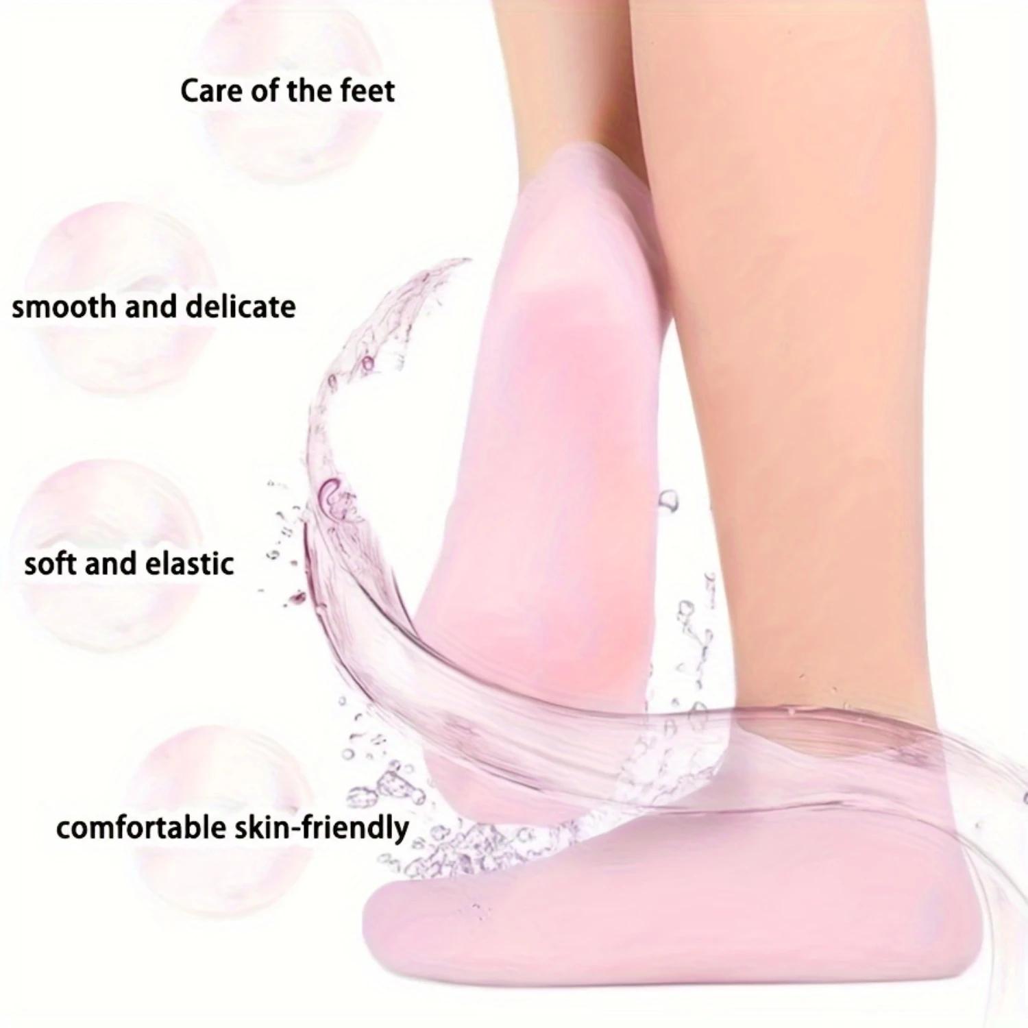 Silicone Protective Moisturizing Socks Foot Cover, Anti Cracked Feet Foot Cover, Bath Pedicure Socks For Dry Heel And Softe
