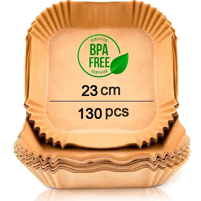 Cosori エアフライヤーペーパー、XXL 正方形使い捨てトレイ、20cm x