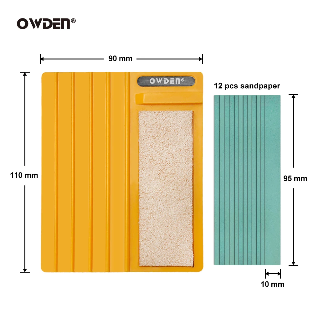 OWDEN 새로운 특허 샤프너 가죽 와이드 삽 가장자리 베벨러 수리 도구를 선명하게하기위한 사포가있는 확장 버전