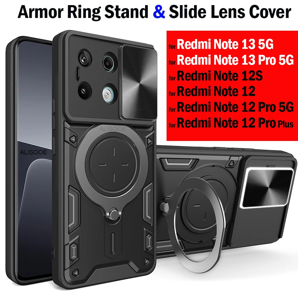 Capa Per Redmi Note 13 Pro Plus 5G Custodia Slide Lens Cover Magnetica Per Xiaomi 13T 12T 14 Redmi Note 12S 12 Pro 13C 12C Capa