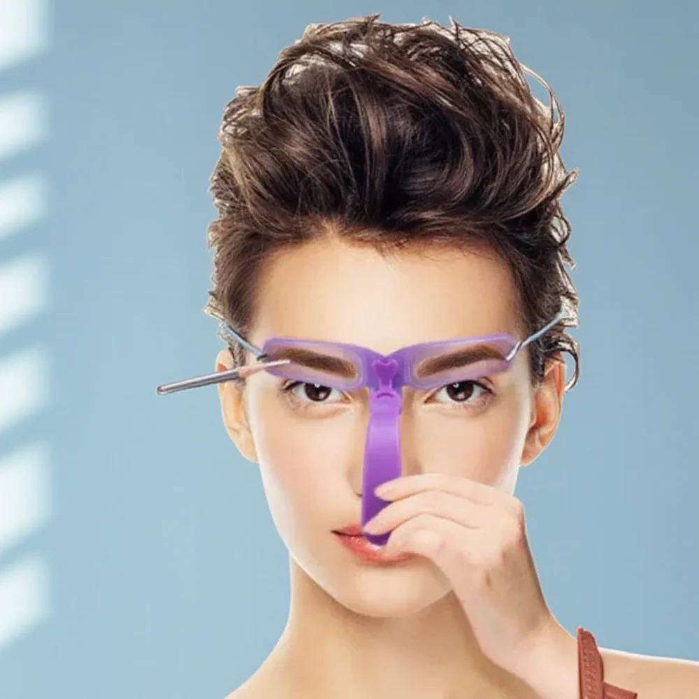 8Pcs Reusable Eyebrow Shaper Makeup Template Practical Seamless Plastic Eyebrow Tool for Home Use Eyebrow Styling Kit