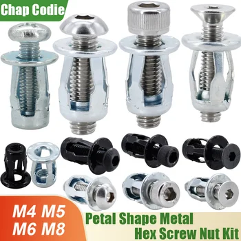 Pétala Forma Rebite Porca Parafuso Kit, Expansão Painel de Metal, Braçadeira de matrícula, Lock Jack Porcas, M4, M5, M6, M8, 20, 30, 50Pcs 1