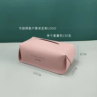 Simple PU Leather Tissue Case Desktop Napkin Pumping Paper Storage Box Foldable Paper Towel Container for Home Car Decoration 2
