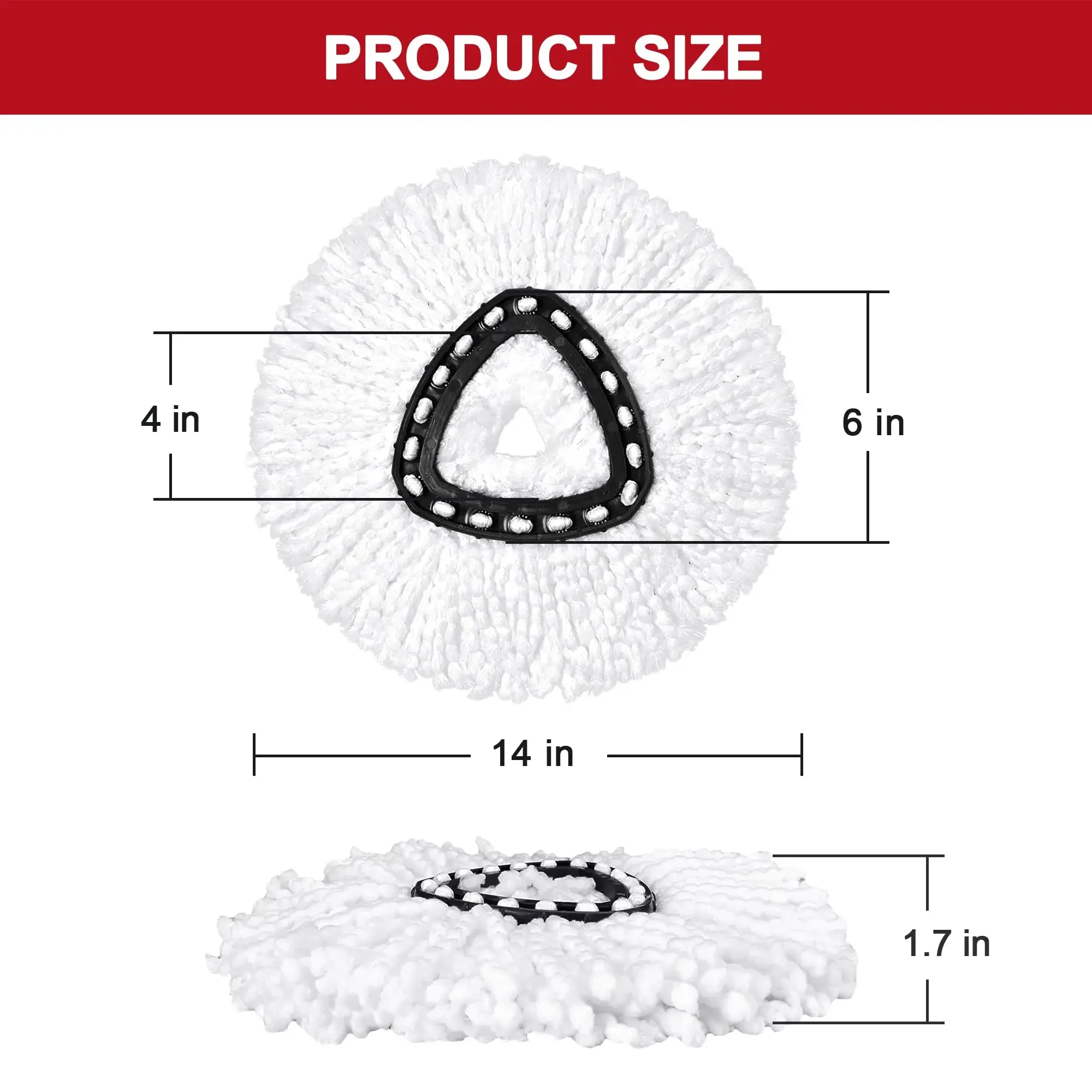 White Mop Head Cloth Replacement Microfiber Mop Refills Spin Cloth Replacement Head for Vileda O-cedar Heads