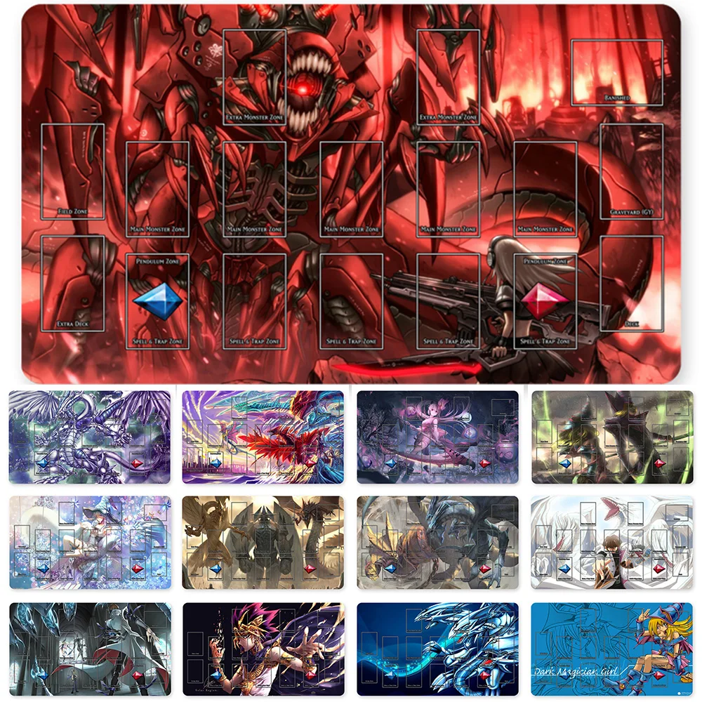 

HOT OCG Playmat Blue-eyes Ultimate Dragon Dark Magician Duel Monsters Playmats Compatible for YuGiOh TCG + Free Bag - ygo (35)