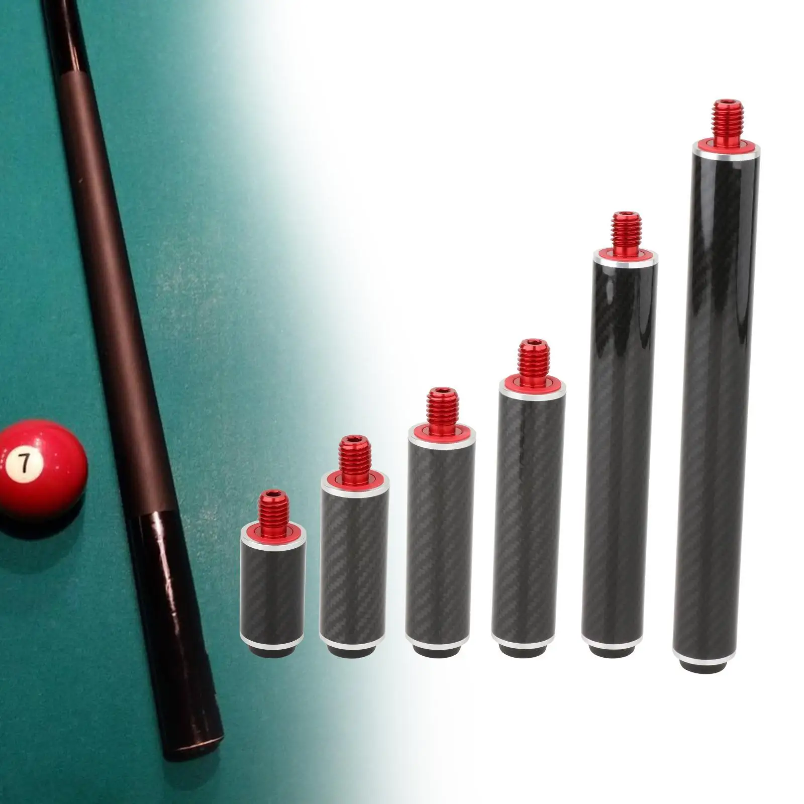 Cue End Extender Beginners Entertainment Compact Cue Extended Games with Bumper Training Billiards Pool Cue Extension Dia 1.3in