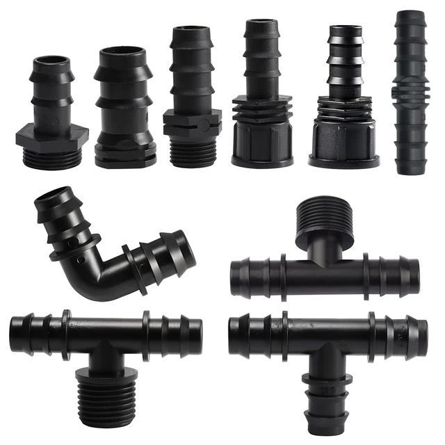 20 Mm 3/4 "Pe Csőcsatlakozók Kerti Vízi Csepegtető Öntözőcső Cső Tömlő Csatlakozó Öntözési Rendszer Ízületek Póló Könyök Dugó 2Pcs