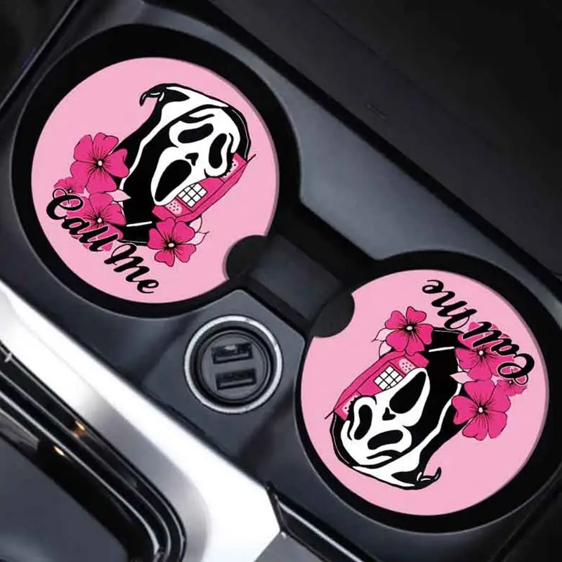 

Автомобильные подставки Pink Ghost, автомобильный держатель для чашки, противоскользящая вставка, подставки для держателя бутылки, подставка для автомобильного интерьера, противоскользящая чашка