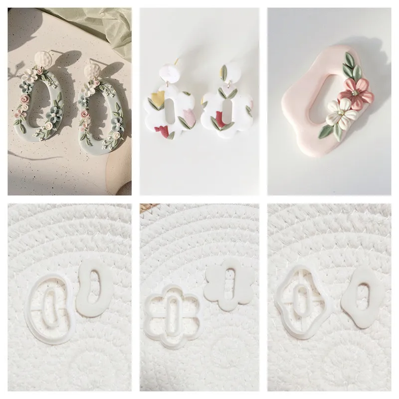 Pottery Polymer Clay Cutter DIY INS French Earrings Geometric shape Cutting Die for Stone Sculpture Jewelry Pendant Making polymer clay tools pottery tools clay sculpting tools pottery sculpting tools clay craft tool