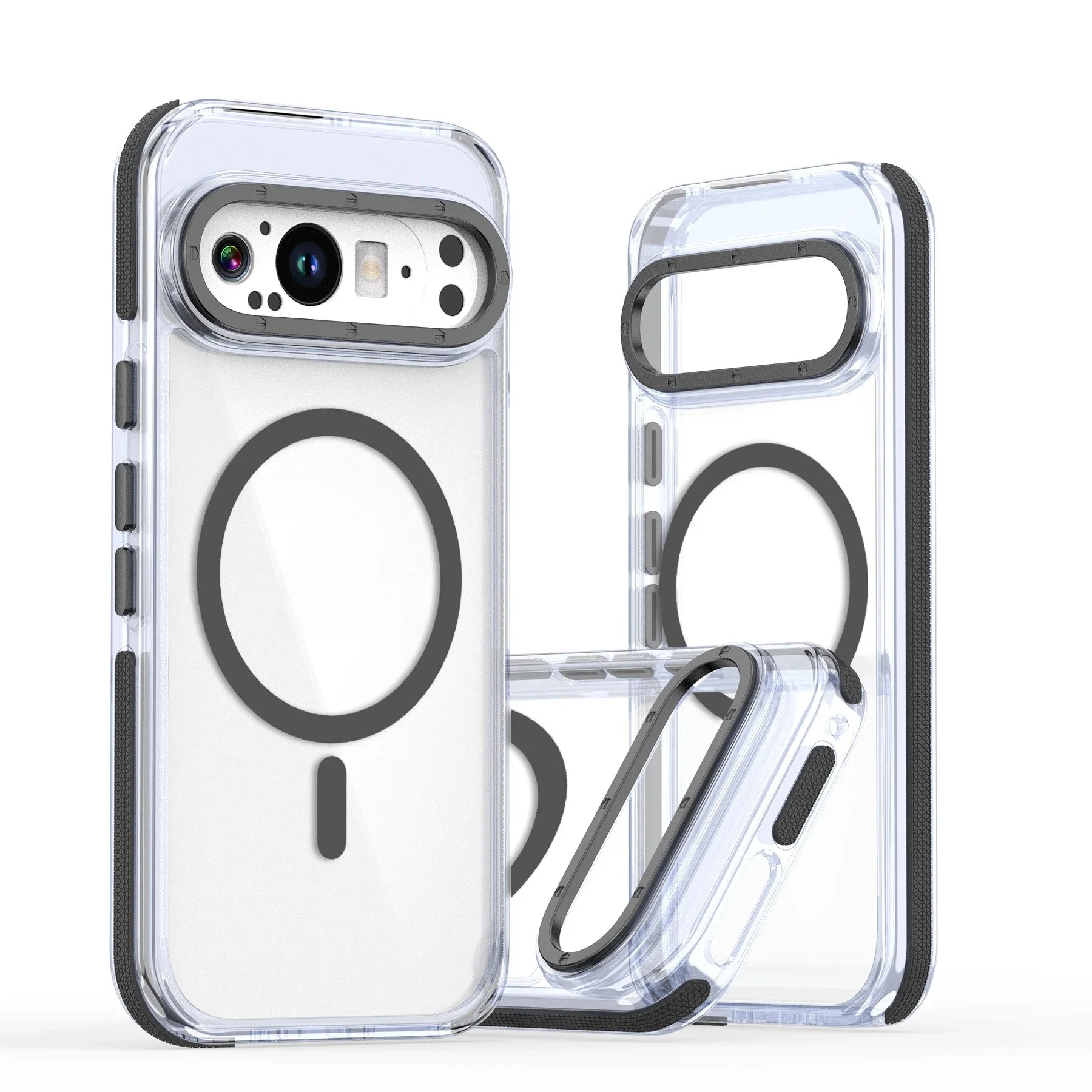 Luxury High-Transparency Magnetic Phone Case with Magsafe Compatibility and Shockproof Protection