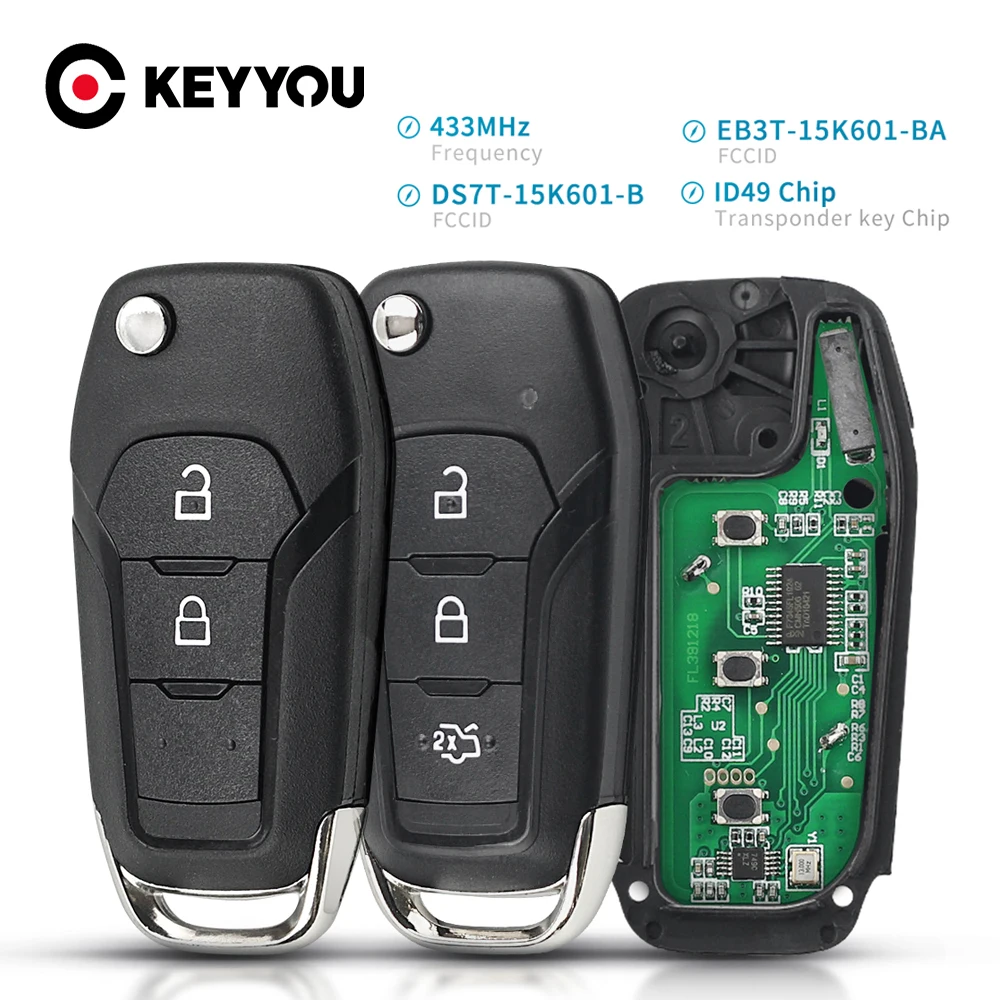 

Брелок для ключей ID 49 433 МГц фотосессия для Ford F150 Ranger Galaxy S-Max KA + Mondeo V Flip Remote Key
