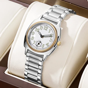 Orologio da Donna, Elegante e Raffinato, Stile Semplice e Distintivo, con Cinturino in Acciaio Inossidabile, Movimento al Quarzo, Unico nel suo Genere