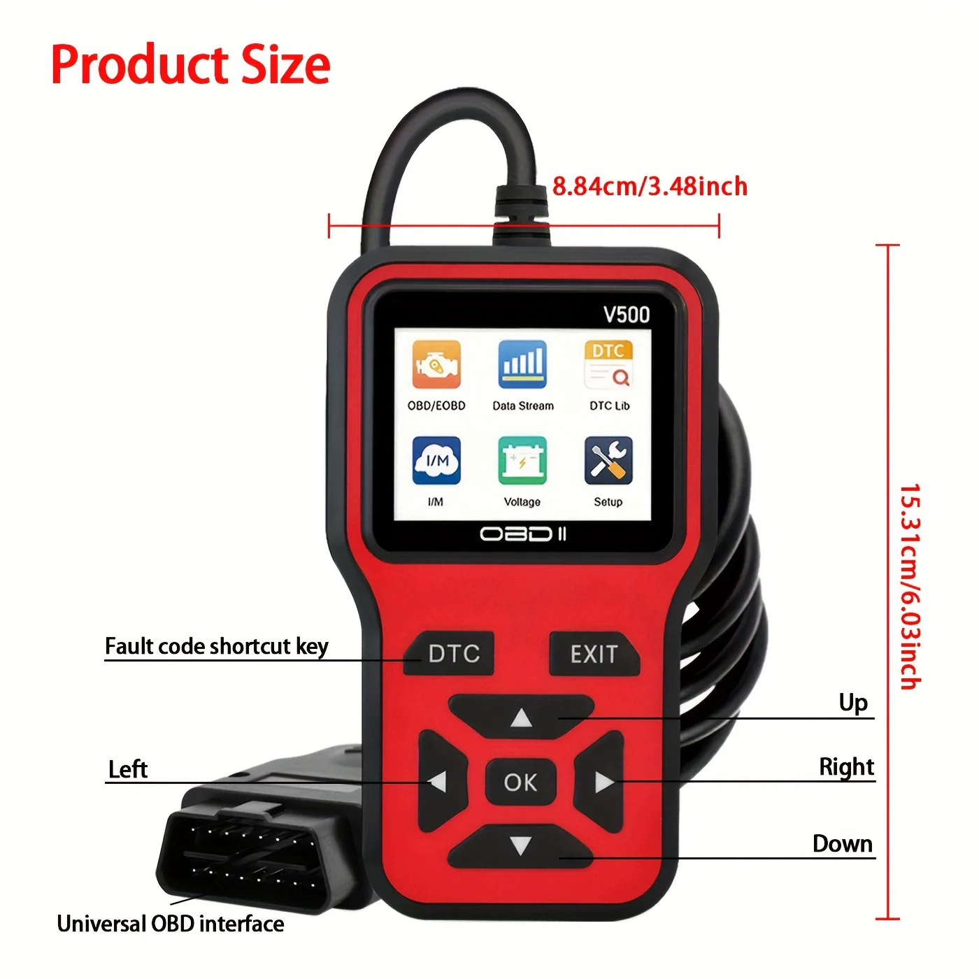 V500 Car Obd2 Scanner Diagnostic Tool Code Reader Scanner Engine Fault Can Diagnose All ObdII Protocol Cars since 1996
