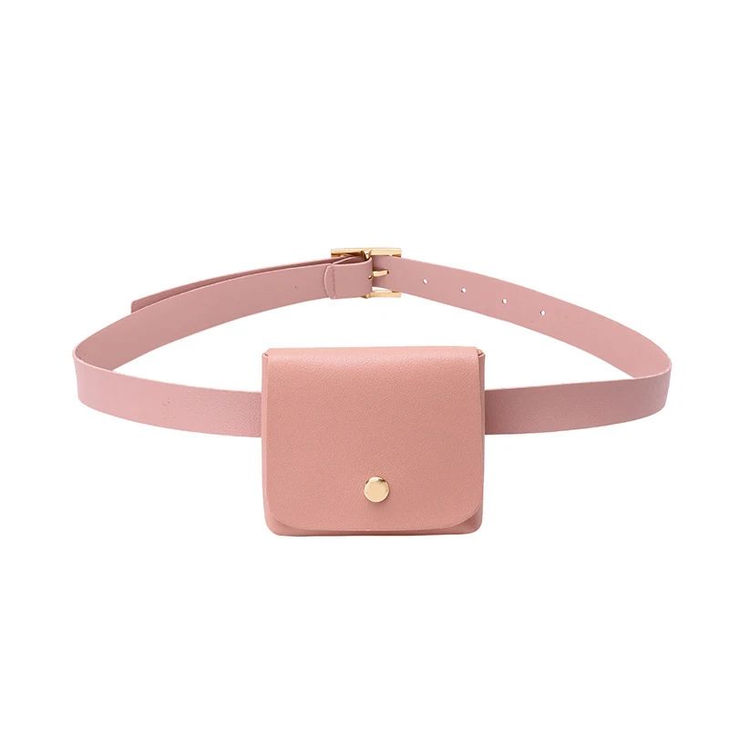 Women Mini PU Leather Fanny Pack Casual Waist Bag Girls Female Simple Classic Cell Phone Pocket Travel Purse with Removable Belt waist bag