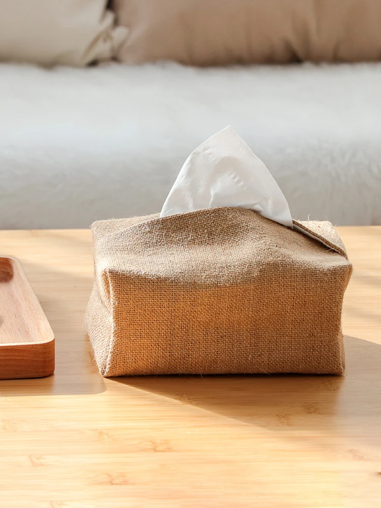 

Simple Cotton Linen Fabric Tissue Box, Paper Drawer, Creative Living Room Dining Table Storage