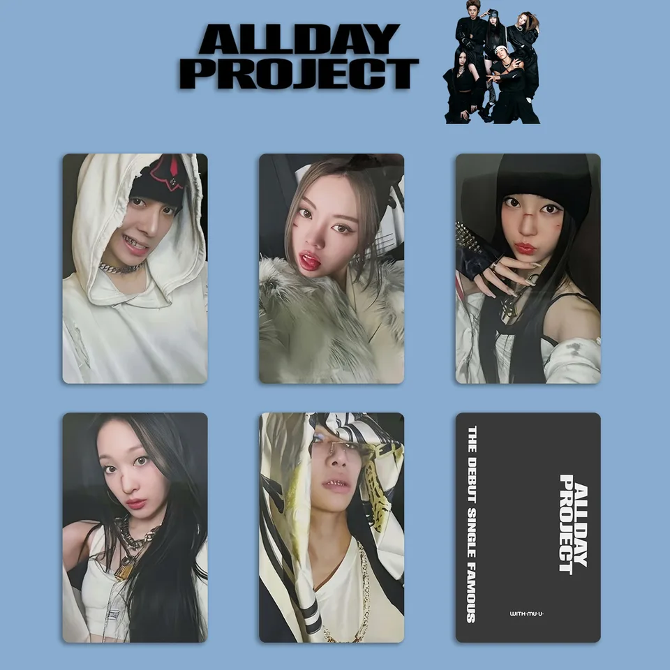 Kpop ALLDAY PROJECT FAMOUS Album Card 5pcs/Set Double Sides