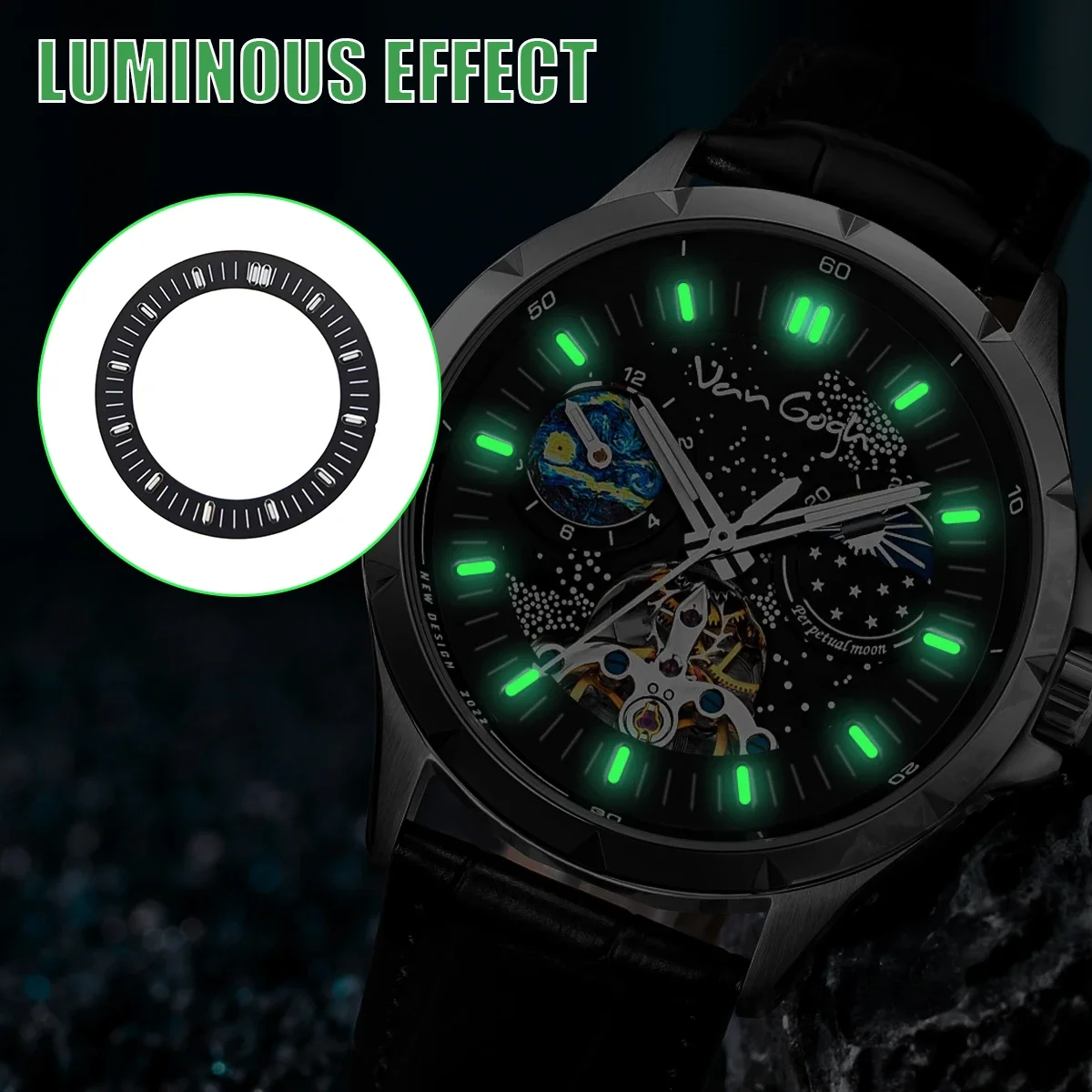 Enhanced Luminous Watch Dial - Green with Multiple Color Options, 31mm
