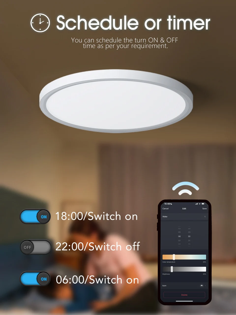 Smart WiFi LED Ceiling Lamp 36W Voice Control Alexa Sf73aadacf53346b4b6b7274f5dcef9f6q