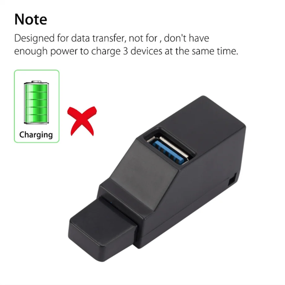 USB Hub USB 3.0 Hub Portable 3 Ports Fast Data Transfer USB Splitter for Computer Laptop Docking Station 2.0 Hub Adapter PC Accessories