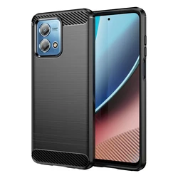 Luxury Carbon Fiber Brushed Texture Silicone Case for Motorola Moto G Stylus 4G 2023 (Black)