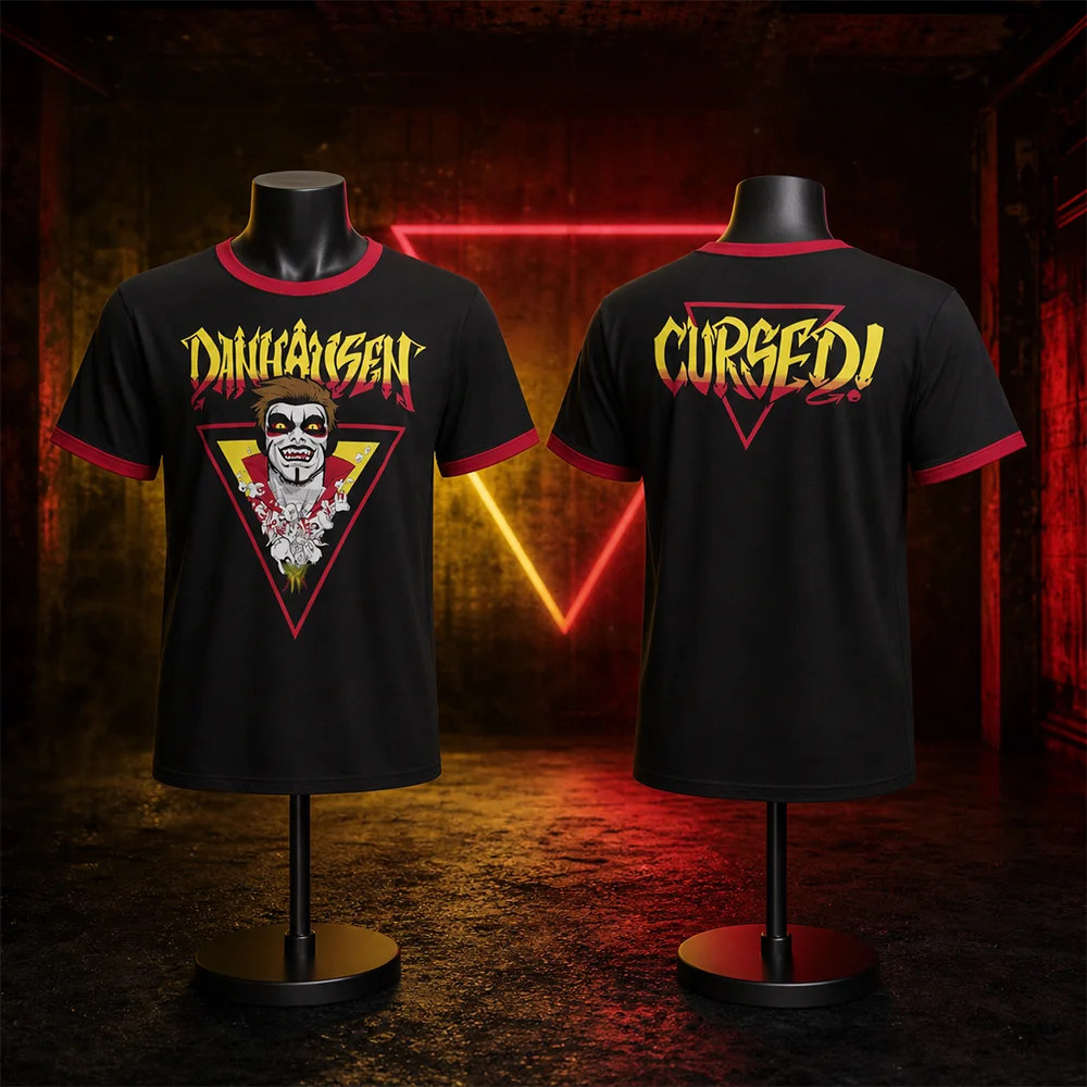 Unisex Atmungsaktives Casual Danhausen Cursed Grafik-Sporttrikot Kurzarm T-Shirt Eltern-Kind Mode Streetwear für Fans