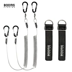 Heavy Duty Elastic Fishing Rod and Paddle Tether - 4 Piece Set (Black 2sets)