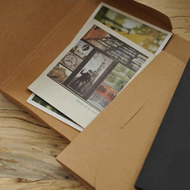 10Pcs 3 Colors Vintage Blank Kraft Paper DIY Multifunction Envelope postcard box Package paper Wedding Invitation
