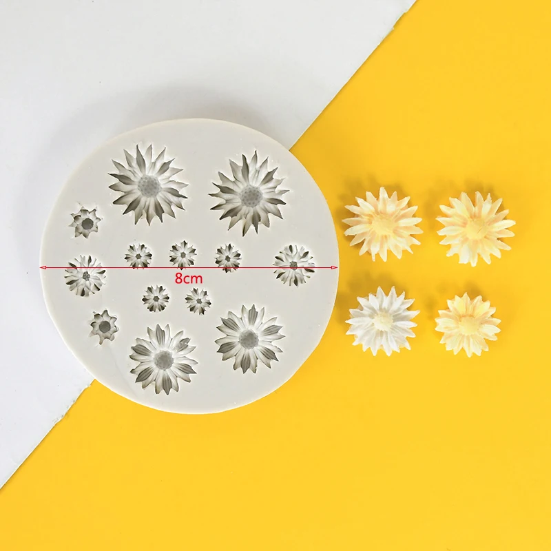 3D Mini Daisy Flower Silicone Mold Fondant Cake Decorating Tool Wedding Birthday Party Chocolate Candy Decor Pastry Baking Mould