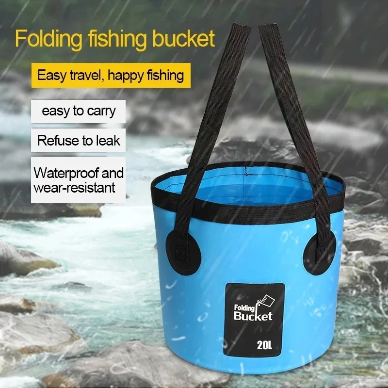 12L 20L Portable Waterproof Water Bag Folding Bucket Water Storage Container Carrier Bags For Fishing Camping Hiking