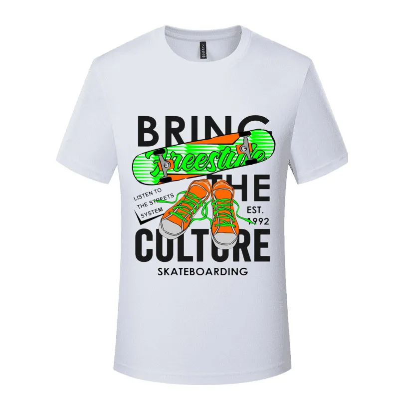 

Men's Short Sleeve T-Shirt Hip Hop High Street Skateboard 3D Printed Pattern Cotton Round Neck Short Sleeve Party Fun Clothing