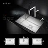 ASRAS 304 Stainless Steel Handmade Kitchen Sink Combo Europe Style Size Large and Small Single Bowl Undermount Vegetable Basin 3