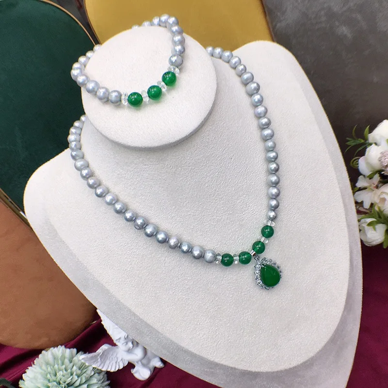 

Fashion 8-9mm Freshwater pearl necklace set for women, various styles available,
