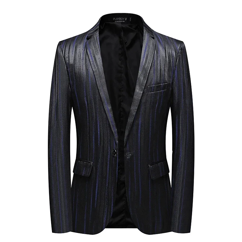 thumbnail image 1 of Nuevo 2024 moda primavera otoño hombres Casual Slim Fit boda Blazers chaquetas masculino negocio alta calidad un solo botón traje abrigos, 1 of 5