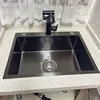 Stainless Steel Kitchen Sinks Black Nano Large Single Tank Countertop Basin Home Kitchen Vegetable Sink 304 Thickened Wash Basin 5