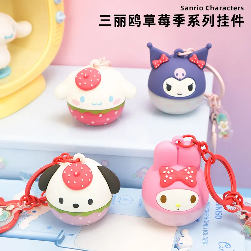 

Cartoon Sanrioed Miniso Anime My Melody Kuromi Luminous Key Chain Ins Girl Heart Kawaii Led Pendant Decoration Festival Gifts