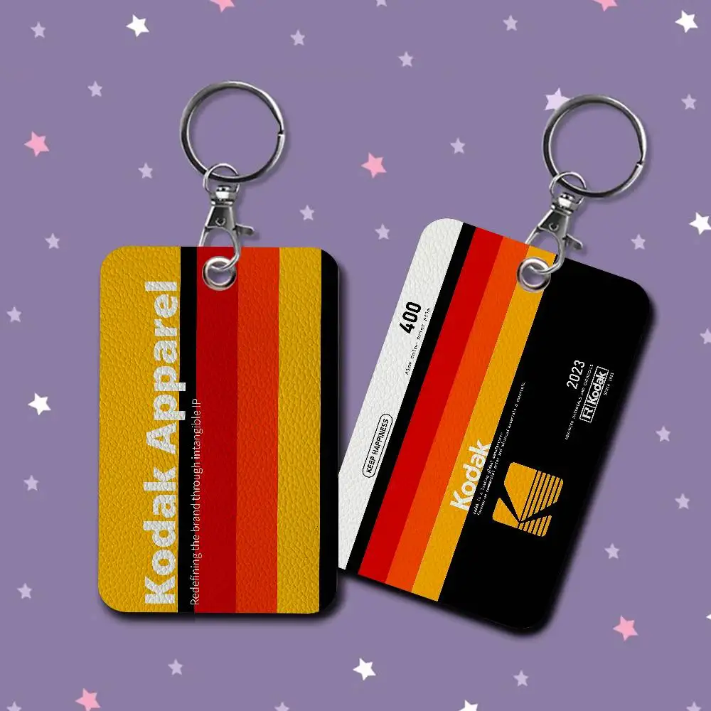 K-Kodak 카메라 브랜드 배지 홀더 열쇠고리 은행 비즈니스 업무용 카드 홀더 학생증 보호 케이스 버스 카드