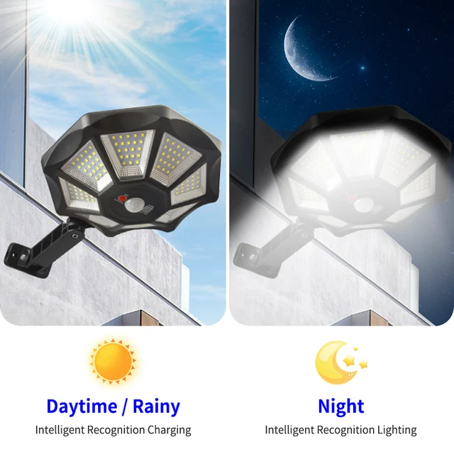 Solar Flood Lights Outdoor - 168 LED, 6500K, Dusk To Dawn With Motion Sensor, IP66 Waterproof For Yard, Pool