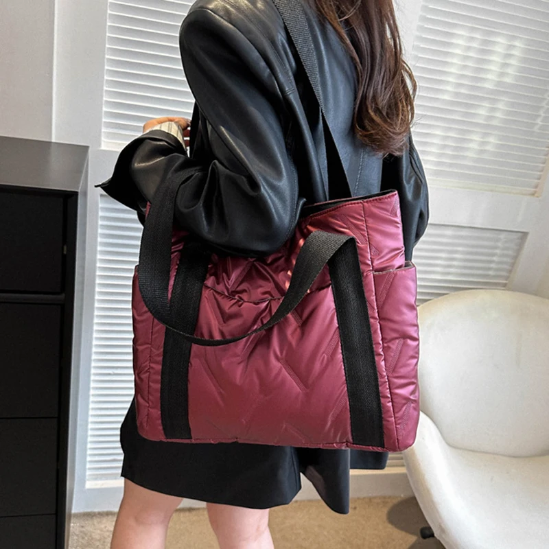New Fashion Handbags Women Soft Quilted Space Cotton Shoulder Bag Ladies Luxury Crossbody Bags Bolso Mujer Couple Bag Tote Bags